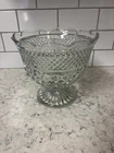Vintage Anchor Hocking Wexford pedestal centerpiece fruit bowl.