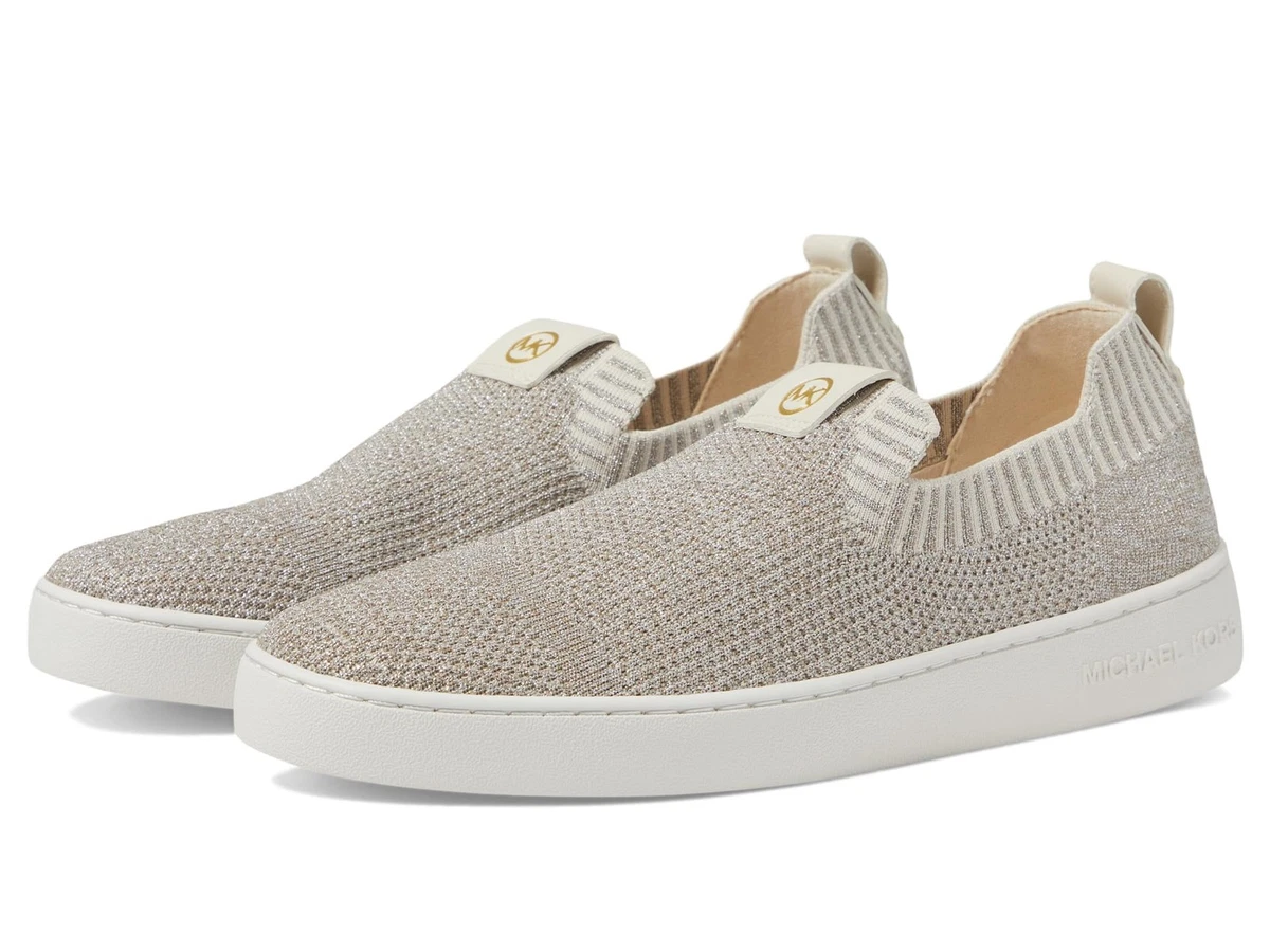 Michael Kors Tan/Beige MK Monogram Slip-On Sneakers MICHAEL Michael Kors KEATON ZIP SLIP ON Beige - Free  main image 4