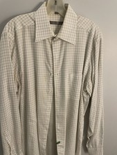 Geoffrey Beene Button Up Dress Shirt Men's M 15 1/2 34/35 Check Cotton
