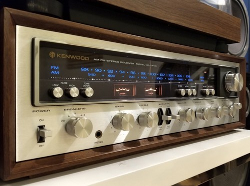 Kenwood KR-7600 Vintage Receiver Rare Wood Case in Excellent Condition