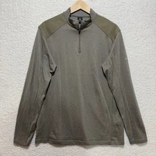KUHL Mens L Pullover 1/4 Zip Long Sleeve Outdoor Performance Shirt Top Brown