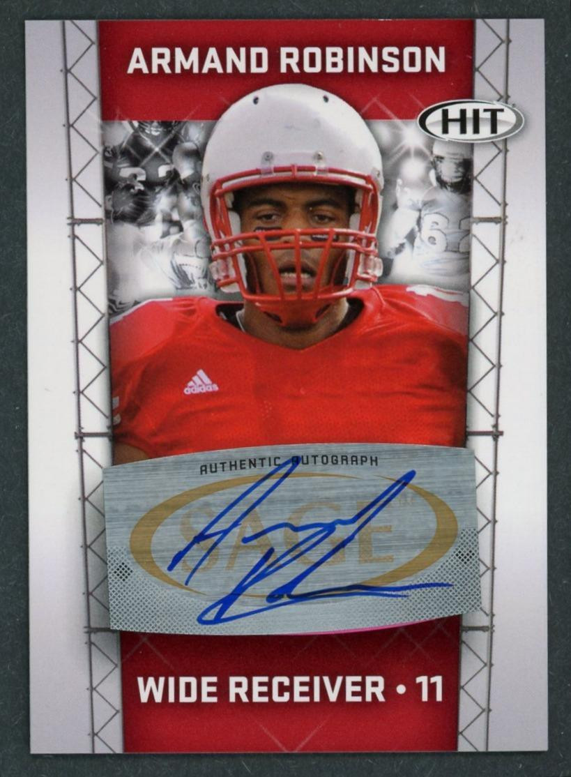 2011 SAGE HIT Armand Robinson Auto Rookie RC #A79 Miami Redhawks