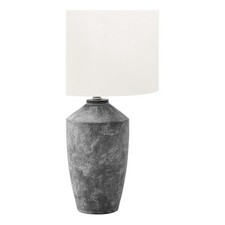 Pemberly Row 25" Gray Concrete Table Lamp with Aged Finish and Ivory Shade