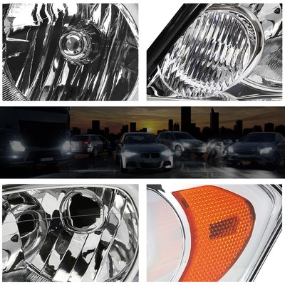 Chrome Housing Headlight Amber Corner Signal Reflector for 99-00 Honda