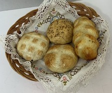 Set Of 4 Artificial Fake Realistic Bread Rolls Baguette Staging Display Cosplay