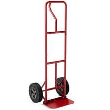 Heavy-Duty Hand Truck with P-Shaped Handle for Home Warehouse Garage Red