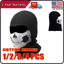 Black Balaclava Ghosts Skull Full Face Mask Windproof Ski Motorcycle Face New