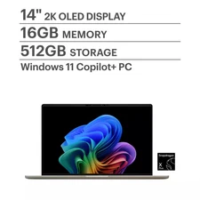 ASUS - Zenbook A14 14" FHD+ OLED Laptop - Copilot+ PC - Snapdragon X Plus - 1...