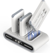GOODaaa Portable Charger, 3-Pack 10000mAh Slim Power Bank Built in Cables