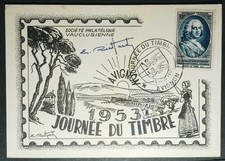 COMTE D ARGENSON  AVIGNON CARTE 1er JOUR JOURNÉE DU TIMBRE  1953 792