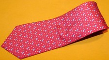VINEYARD VINES MADE IN U.S.A. RED/BLUE/YELLOW MOON MOTIF TIE - DESIGNER TIES.
