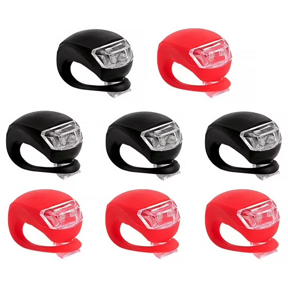 Light Red & Black Safety Led Head Front & Rear Tail
