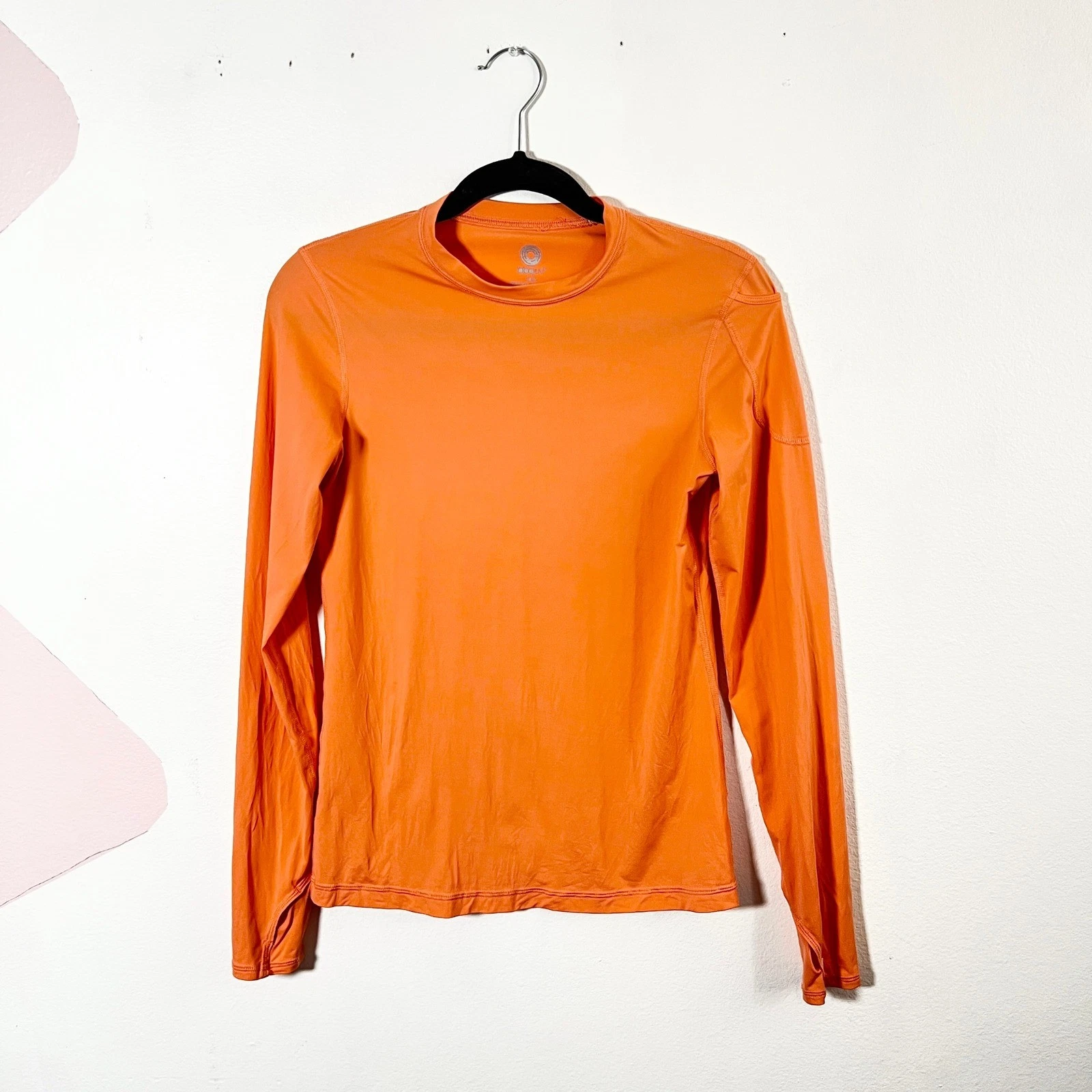 BloqUV Women's UPF 50+ Long Sleeve Top Womens Small Orange Thumbholes