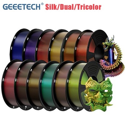 1KG/Roll GEEETECH 3D Drucker PLA Filament Seide PLA Dual/Tricolor Gradient Color