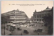 Paris France Divided Back Postcard Opera Square & Grand Hotel