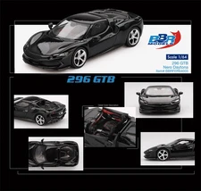 BBR 1:64 296 GTB Nero Daytona Black Diecast Model Car