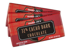 72 Cacao Belgian Dark Chocolate Bars 1 Pack of 3 