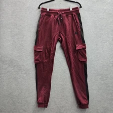 Youngla Men Pants M Red Logo Embroidery Cargo Jogger  28" Inseam