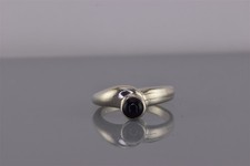 Sterling Silver Black Onyx Puffy Tapered Band Ring 925 Sz: 8