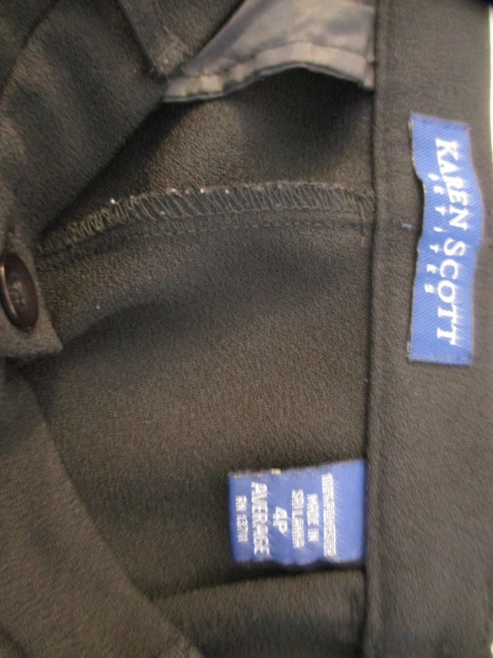 Karen Scott Pants Women's Size 4P Black Pockets Tapered Leg - Image 3 of 4