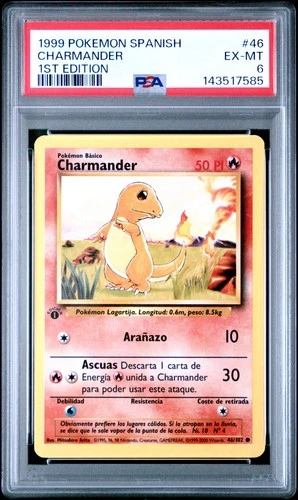 1999 POKEMON SPANISH 1ST EDITION #46 CHARMANDER PSA 6