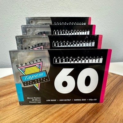 VTG 90s Extra Quality Audio Cassette Tapes 60 Minute Recording Set (4) NOS