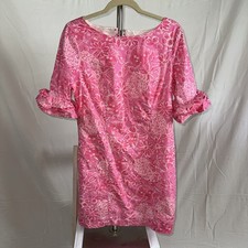 Lilly Pulitzer Fiesta Dress In Nina Pina Size 10 Pink Half Sleeve