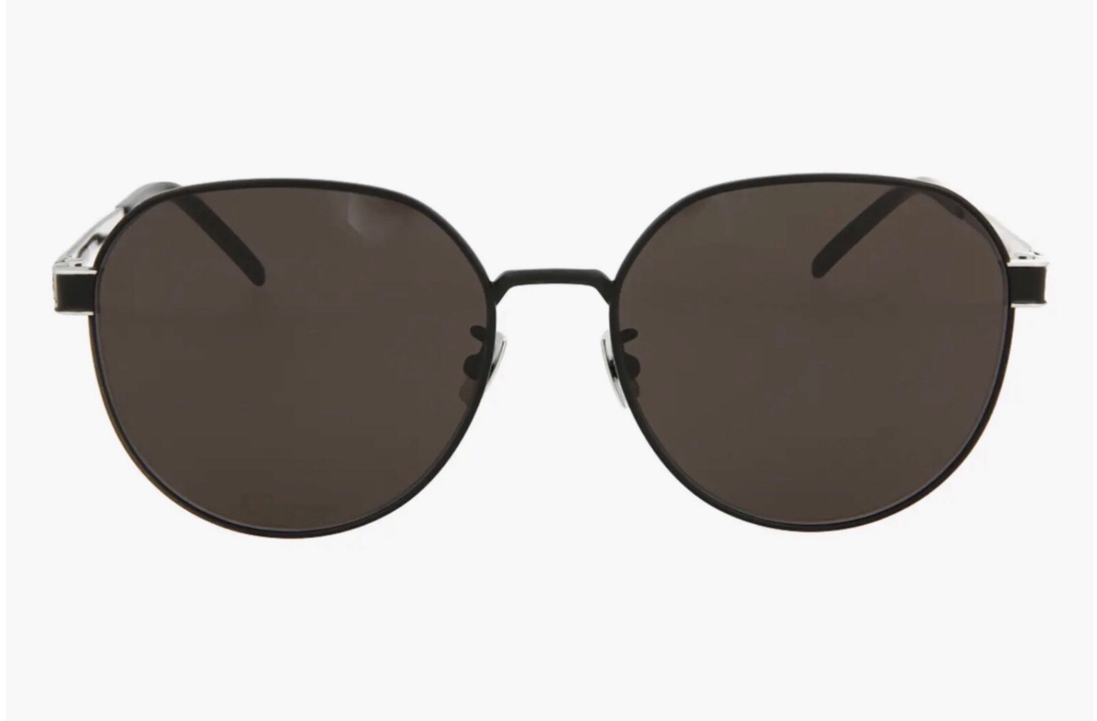 SAINT LAURENT YSL M66 002 Occhiali da sole rotondi da aviatore 58 mm nero metallo. Nuovo.