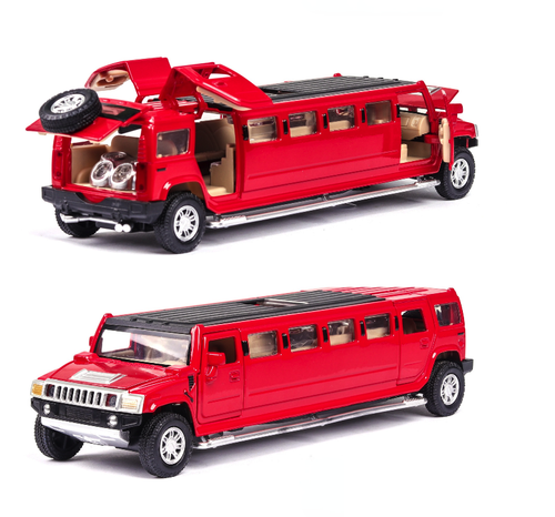 Hummer Limousine Modellauto mit Rückziehfunktion Licht & Ton/ 3 Farben/ 1:32 - Bild 22 von 22