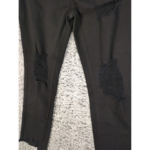 Jeans KANCAN High Rise dritto donna TG 13/30x28 nero invecchiato grunge emo NUOVO - Foto 7 di 11