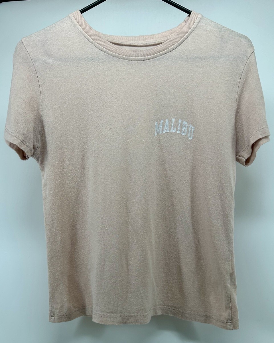 BRANDY MELVILLE “Malibu” Light Pink Short Sleeve T-Shirt One