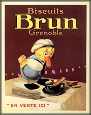 Biscuits Brun 1935 Vintage Poster Art Print Retro French Advertisement Decor