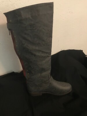 Journee Collection Women's Spokane Dark Grey Knee-High Boots 8.5 