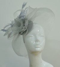 Bespoke Feather Hair Fascinator Hat Veil Headband Clip Wedding Ascot Races 