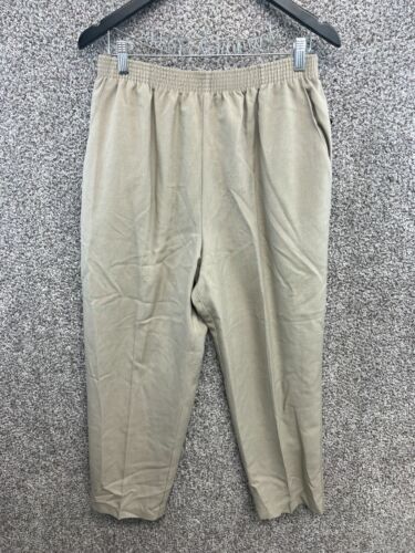 Briggs Petite Vintage Beige Pull On Pants Elastic Waist Grandma Core Women's 16P