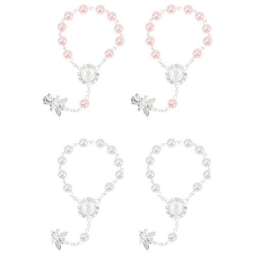 4 Pcs Taufe Geschenke Favors Taufe Giveaways Baby Rosenkranz Armband