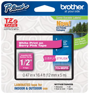 Genuine Brother TZe-355 Labelling Tape Cassette, White On Black, 24MM X 8mtr Brother Laminated Tape 2851744067691 - View #12