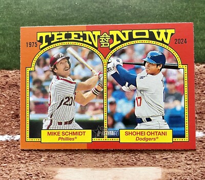2024 Topps Heritage Then and Now Mike Schmidt Shohei Ohtani #TAN-2