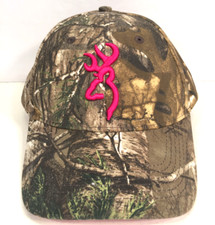 Browning Firearms Camouflage Ladies Realtree Hat Cap Camo W Pink Embossed Logo