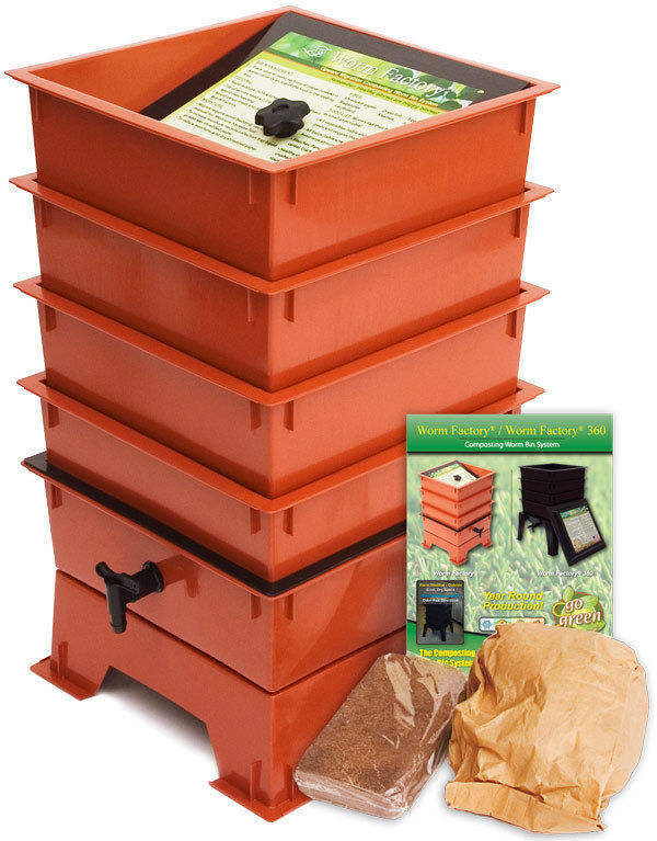 Worm Factory Composter Worm Factory 360 with/out 1/2 lb Red Wiggler Worms Composter Complete ...