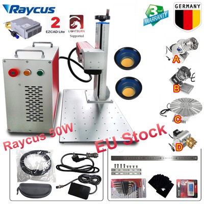 〖DE〗 50W Raycus QB Fiber Laser Marking Machine Steel Metal Engraving+Rotary Axis
