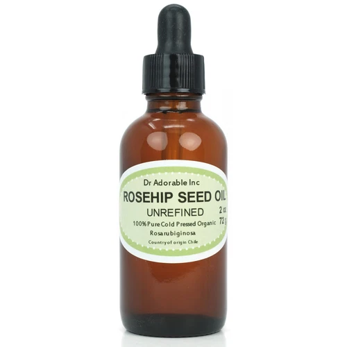2 oz Glass Bottle 100% Rosehip Oil UNREFINED PURE ORGANIC Rose Hip Seed Oil