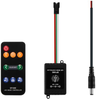 LED Music Controller Wireless RF Remote 5V-24V SP106E 9Key For WS2811 WS2812
