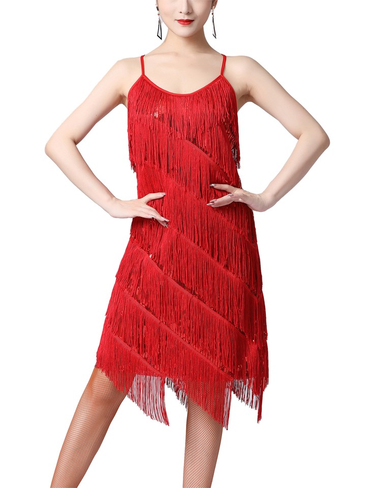 Latin Dance Performance Costumes Customization Senior Feather Rhinestone Fringe Dress Tango Chacha Samba Competition Dresses main image 0