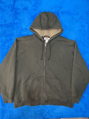 LL Bean Katahdin Iron Works Hoodie Fleece Lined Full Zip Jacket Workwear  Mens XL