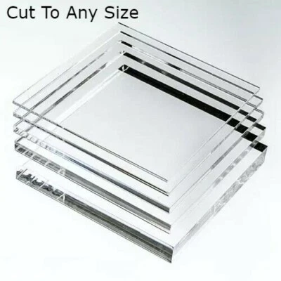 PFF SHEETS Clear Acrylic Perspex Premium Sheet 1mm 2mm 3mm Cut To Size Plastic Panel Sheet