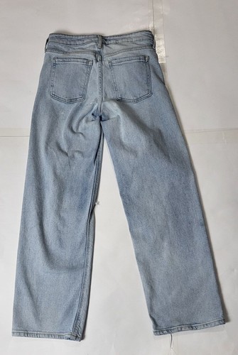 Old Navy Womens Wide Leg Distressed Jeans Light Wash Size 0 - Picture 4 of 6