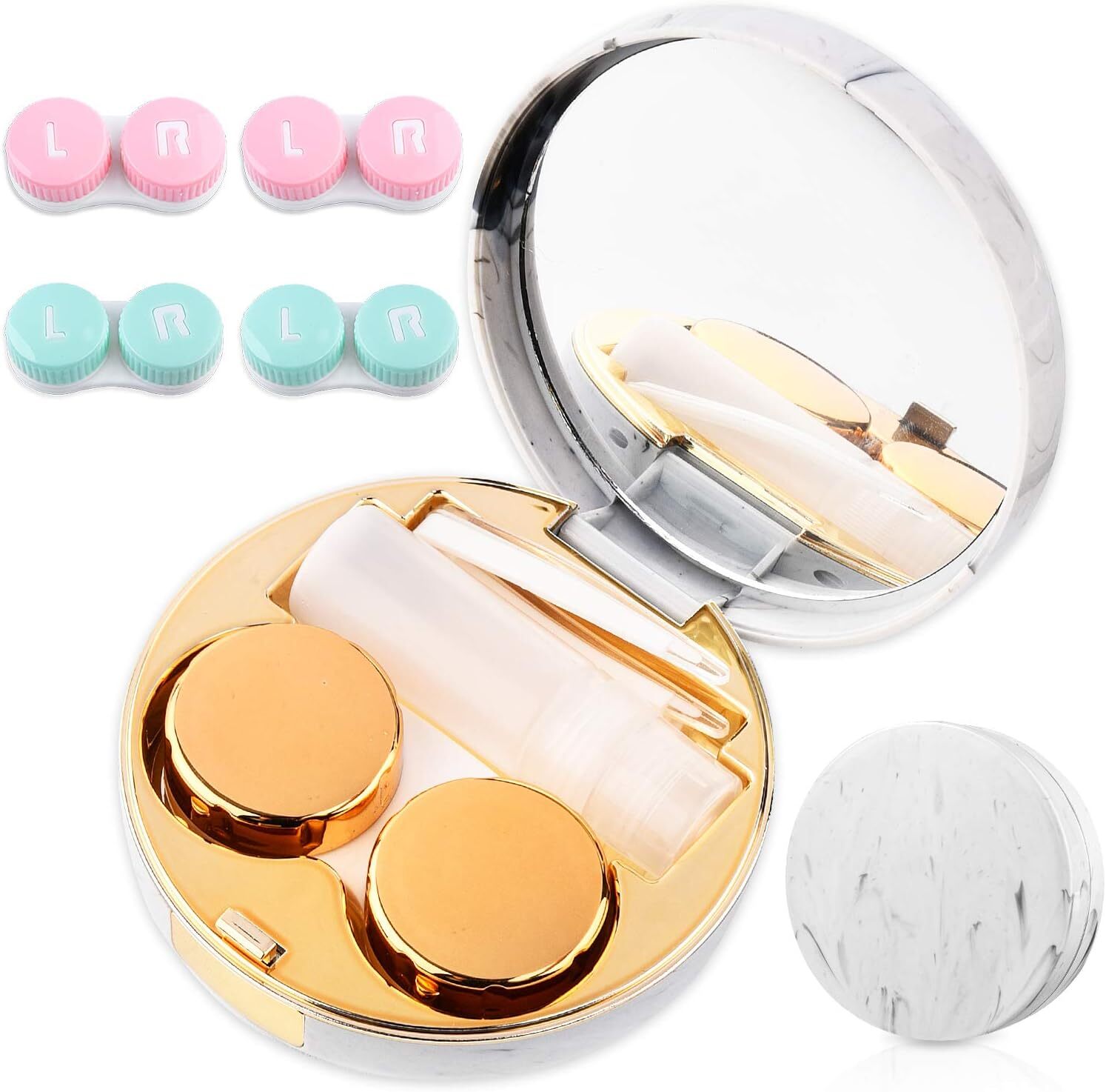 Contact Lens Case Portable Travel Box Mirror Tweezers Remover Tool Bottle Vision