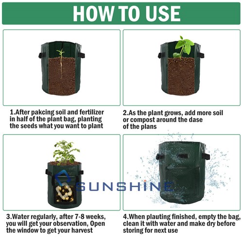 7/10Gal Potato Nursery Grow Bags Waterproof Reusable Vegetable Plant Root Pots - Picture 12 of 26