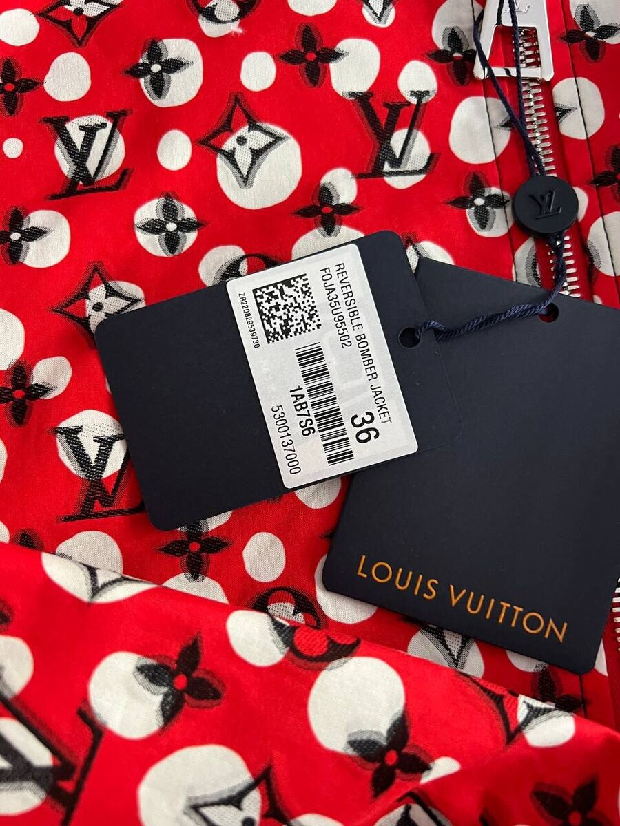$3,150 Louis Vuitton LV x YK Reversible Infinity Dots Bomber Jacket Sz 36  US 4😍